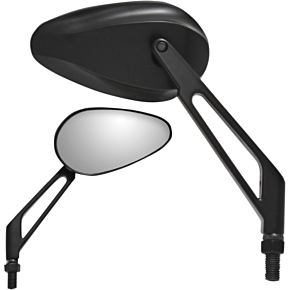 Parts Unlimited Mirror - Teardrop - Black