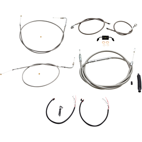 Handlebar Cable/Brake Line Kit - Complete - 18" - 20" Ape Hanger Handlebars - Stainless LA-8211KT2-19