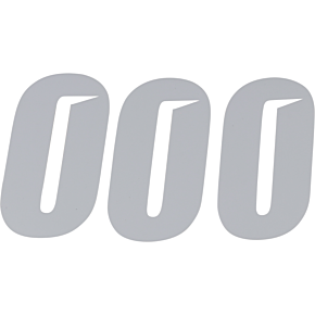 Slash Number Plate - #0 - White - 6" 45-30-0