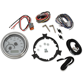 MXV Series Analog Gauge System - White/Gray/Chrome MVX-2002-WG-C
