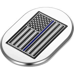 Antenna Cover - Right Rear Fender - Blue Line American Flag - Chrome FD70-AC-SS-RT