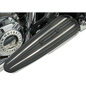 RydeCulture™ Charles Chapa Floorboard Inserts - Black w/ Stainless Steel Accents - Indian 6R004