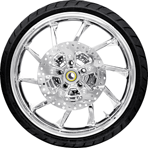 Hurricane Front Wheel (21"/Chrome)/Rotors (11.8")/Dunlop Tire (130/60B21) PKG-HUR213CH-ABST