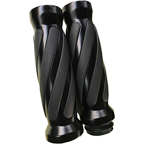 Proone Perfmfg Grips - Twisted - Rubber - TBW - Black 490011B