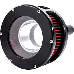 Feuling Oil Pump Corp Air Cleaner - BA Series - Black - Clear Cover - Red - M8 5434