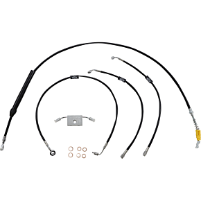 Handlebar Cable/Brake Line Kit - Quick Connect - 12" - 14" Ape Hanger Handlebars - Black Vinyl LA-8157KT-13B