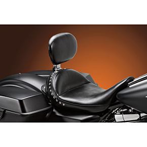 Le Pera Monterey Solo Seat - With Driver Backrest - Smooth - Black - FL LK-697BR