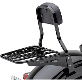 Sissy Bar Luggage Rack - Black - Tubular 02-3500B