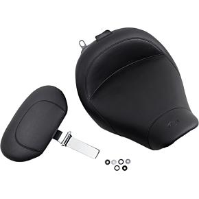 Wide Solo Seat - With Backrest - Vintage - Black - Smooth - Road King '97-'07 79100