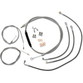 La Choppers Handlebar Cable/Brake Line Kit  - 18" - 20" Ape Hanger Handlebars - Stainless Steel LA-8122KT-19