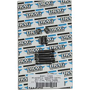 Handlebar Smooth Bolt Kit - Black/Chrome - M8 2401-1035