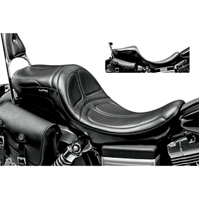 Le Pera Maverick Daddy Long Legs Seat - Black - Stitched - FXD '06-'17 LK-970DL