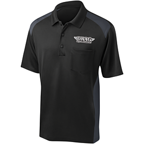 Drag Specialties Polo Shirt - Black/Charcoal - Medium DRG30CS416BCHMD