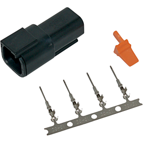 Deutsch Dtm 4-pin Blk Receptcl W/4 Trmnls/wdglck Hd74104-98bk