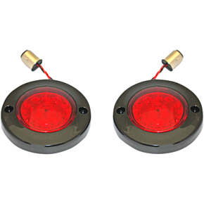 Custom Dynamics LED Flat Turn Signals - 1156 - Black - Red Lens PB-FB-R-1156BR
