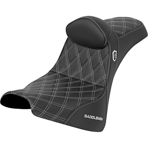 Pro Series SDC Performance Seat - w/ Backrest - Silver Stitch - Gripper - FXBB/FXST '18-'25 SC81830DB5