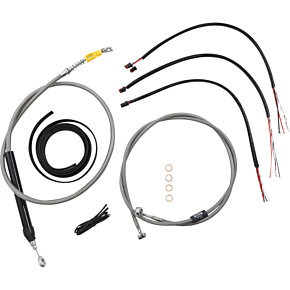 Handlebar Cable/Brake Line Kit - Quick Connect - Complete - 18" - 20" Ape Hangers - Stainless LA-8156KT2-19