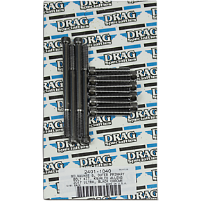 Outer Primary Knurled Bolt Kit - Black/Chrome - M8 2401-1040