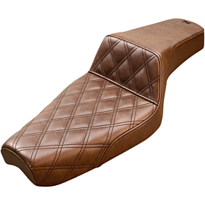 Saddlemen Step Up Seat - Lattice Stitched - Brown - XL  with 4.5 Gallon Tanks