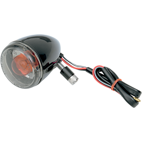 Universal Turn Signal Light - Front - Gloss Black with Smoke Lens 2020-0474