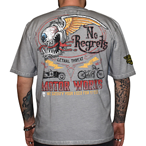 Vintage Velocity No Regrets Motor Works T-Shirt - Gray - Medium VV40180M