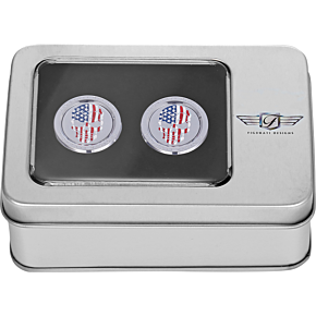 Docking Hardware Covers - Red/White/Blue American Flag Skull - Short FD24-DC-2530-SS