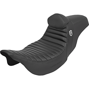 Pro Series SDC Performance Seat - w/ Backrest - Tuck-n-Roll/Carbon Fiber - Gripper - FLH/FLT '08-'23 SC80807TB