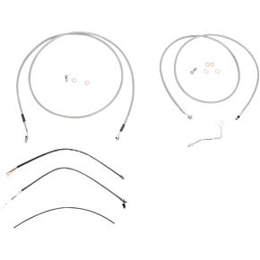 BURLY BRAND Handlebar Cable/Brake Line Kit - Complete - 13" Ape Hanger Handlebars - Stainless Steel B30-1119