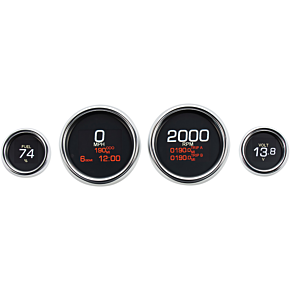 Dakota Digital MLX 4-Gauge Instrument Kit - Chrome Bezel MLX-8496