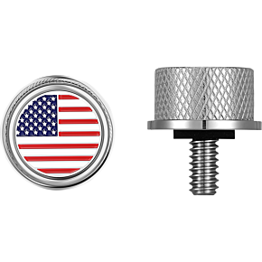 Figurati Designs Seat Mounting Knob - Stainless Steel - American Flag FD20-SEAT KN-SS