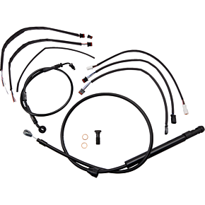 BURLY BRAND Cable Kit - Jail Bar - 12" Handlebars - Black Vinyl B30-1262