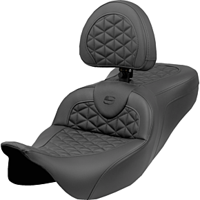 RoadSofa™ Tri Gripper Seat - Standard Reach - w/ Backrest - FLH/FLT '08-'25 808-07B-210B0