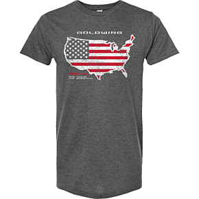 America Outline T-Shirt - Heather Charcoal - Large NP23S-M2293-L