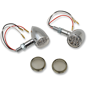 LED Marker Lights - Chrome/Red - Smoke Lens 2040-1958