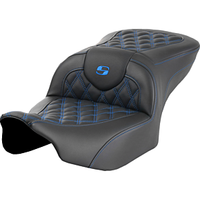 Roadsofa™ Seat - without Backrest - Blue Lattice Stitch - FLTR/FLHX '23-'24 823-07-18201
