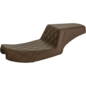 Saddlemen Step Up Seat - Tuck and Roll - Brown - Dyna