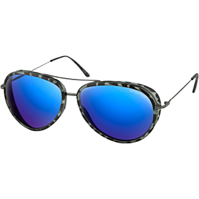 Ice Sunglasses - Matte Gray Tortoise Gunmetal - Brown HD Blue Mirror BICE102HD