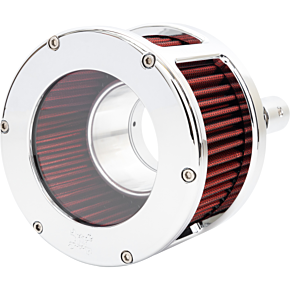 Feuling Oil Pump Corp Air Cleaner - BA Race Series - Chrome - Clear Cover - Red - M8 5428