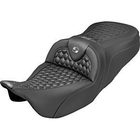 Extended Reach RoadSofa™ Seat - Honeycomb - Gray Stitch - without Backrest - FLH/FLT '08-'25 808-07B-19002