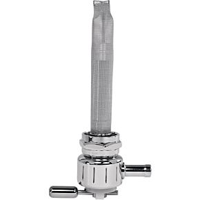 Round Fuel Valve - Grooved Chrome - 22mm 6311-CG