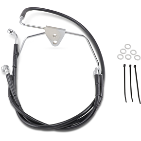 Brake Line - Front - Black - +8" - FLH '96-'07 1741-2518