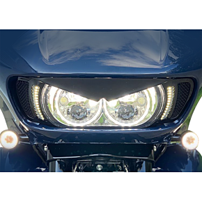 Custom Dynamics LED Vent Insert - Amber/White - Black w/ Black Mesh CD-RG-V-AW2-BB