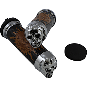 Grips - Skull Grips - Plain Eyes - Chrome DS-243255