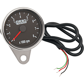 Mini Electronic Tachometer - Polished - Backlit LED Black Face - 2.4" 2211-0031