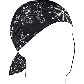 Flydanna® Micro-Mesh Polyester Headwrap - Black Paisley ZM001