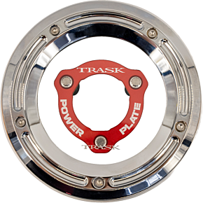 Derby Cover with Power Plate - Chrome/Red - Kit - '17-'25 Harley-Davidson TM-0051-CH-RD