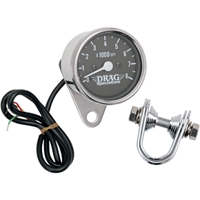 2.4" Mini Electronic Tach - Stainless Steel Housing - Backlit LED Black Face 2211-0104