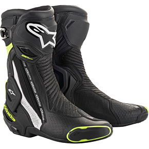 Alpinestars SMX+ Vented Boots - Black/White/Yellow - Size 6