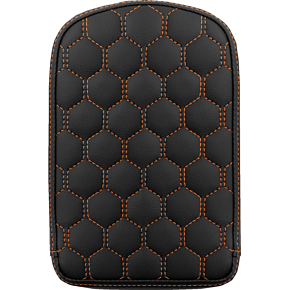 RoadSofa™ Sissy Bar Pad - Honeycomb - Orange Stitching 041149ORA