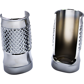 Fork Slider Covers - Cross-Cut - Chrome TC-WT962